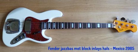 Fender Jazzbas met block inlays hals - Mexioc 2005