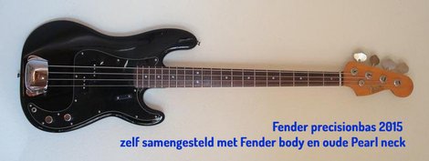 Feder precisionbas 2015 zelf samengesteld met Fender body en oude Pearl neck